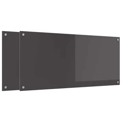 vidaXL Zaščita za kuhinjo 2 pcs Temno siva 110 x 50 cm kaljeno steklo