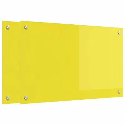 vidaXL Zaščita za kuhinjo 2 pcs Rumena 80 x 50 cm kaljeno steklo