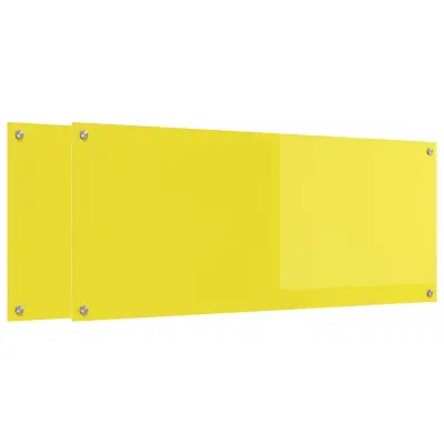 vidaXL Zaščita za kuhinjo 2 pcs Rumena 120 x 50 cm kaljeno steklo