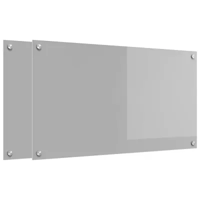 vidaXL Zaščita za kuhinjo 2 pcs Svetlo siva 90 x 50 cm kaljeno steklo