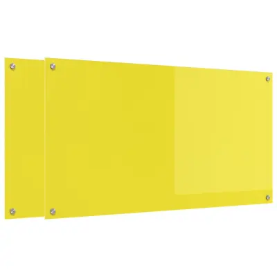 vidaXL Zaščita za kuhinjo 2 pcs Rumena 110 x 60 cm kaljeno steklo