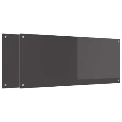 vidaXL Zaščita za kuhinjo 2 pcs Temno siva 120 x 50 cm kaljeno steklo