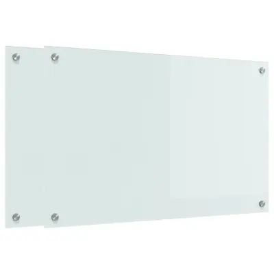vidaXL Zaščita za kuhinjo Bela 80 x 50 x 0.8 cm kaljeno steklo