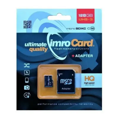 IMRO POMNILNIŠKA KARTICA MICROSDXC 128GB ZA PAMETNE TELEFONE KONZOLE UHS-3 FAST WRITE