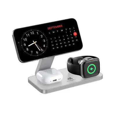 MISURA MH11 3-v-1 Zložljiva Brezžična Polnilna Postaja - WHITE