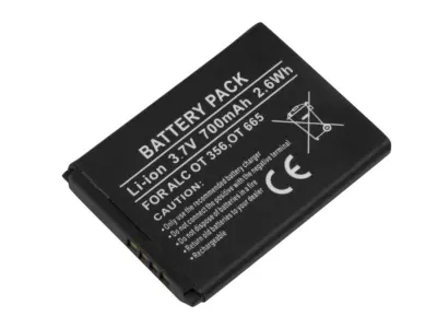 Nadomestna baterija za Alcatel OT-356 OT-665 700mAh 3,7V Li-ion, Črna