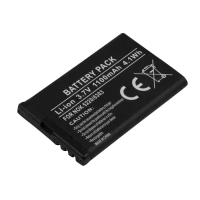 Nadomestna baterija za Nokia 5220 / 6303 Li-ion 3.7V 1100mAh 4.1Wh, Črna
