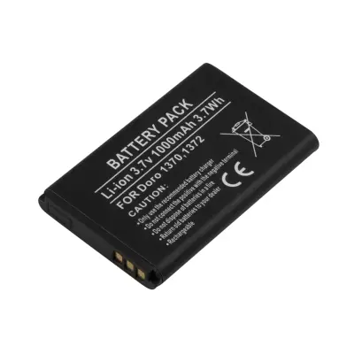 Nadomestna baterija za Doro 1370 / 1372 Li-ion 3.7V 1000mAh 3.7Wh, Črna