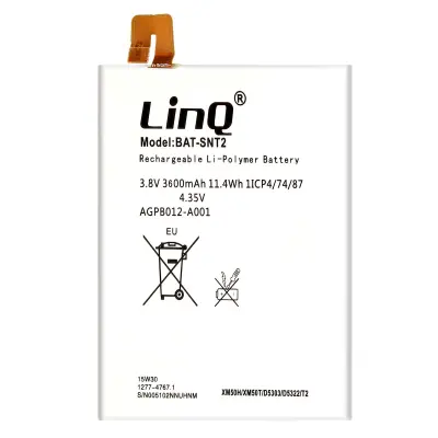 LinQ, Notranja baterija za Sony Xperia T2 Ultra Kapaciteta 3600mAh, Bela