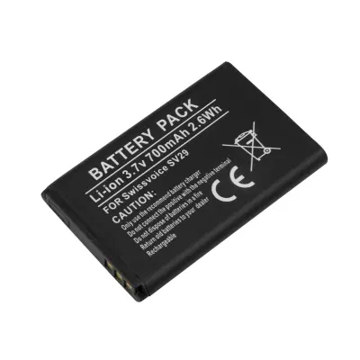 Litij-ionska baterija 3.7V 700mAh 2.6Wh za telefon Swissvoice SV29, Črna