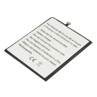 Baterija za Xiaomi Mi 8 Lite / Mi 8 Youth Li-Polimer 3,85V 3200mAh 12.3Wh, Bela / Črna