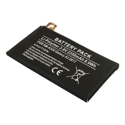 Zamenjalna baterija za pametni telefon Galaxy A3 2017 Li-Polimer 3.8V 2350mAh, Noir / Blanc