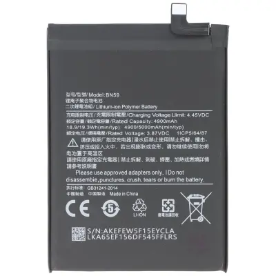Zamenjava baterije za Redmi Note 10 Li-Polymer 3,87V 5000mAh 19,35Wh, Črna