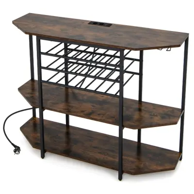 Kuhinjski regal za vino z 2 policama 120 x 40 x 92 cm