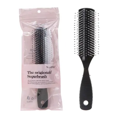 Črna velika krtača za masažo lasišča - glavnik za razčesavanje in oblikovanje