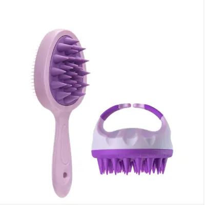 Dolgi Ročaj Dvojni Vijolični Set za Masažo Lasnega Dna, 2 Kosa