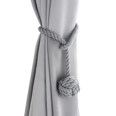 Ročno izdelani bombažni vrvi za zavese z vozlom - Komplet 2, Nordijski stil Grey