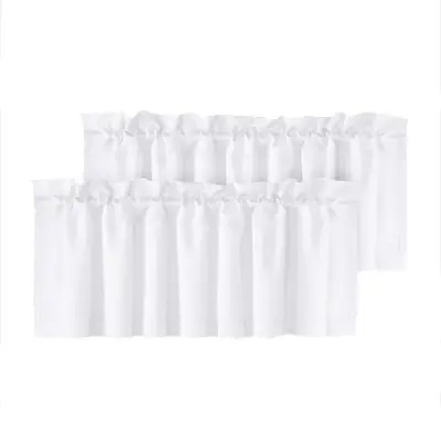 Zatemnitvene zavese Komplet 2 - Poliestrske kratke okenske zavese za spalnico White