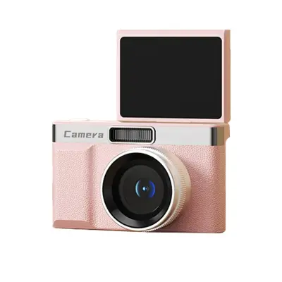 Retro digitalni fotoaparat z dvojno lečo, 5x optičnim zoomom in LCD zaslonom Pink