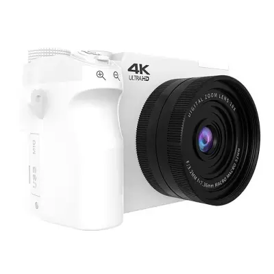 Vstopni nivo digitalni fotoaparat z dvojno kamero 75MP in 4K snemanjem White