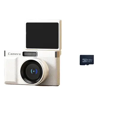 Visoka ločljivost Dvojna leča Retro Digitalni fotoaparat s 32 GB TF kartico White