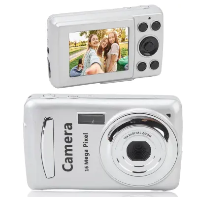 Kompaktni digitalni fotoaparat 1080P, 16 MP z 2,4-palčnim zaslonom - 32 GB Silver