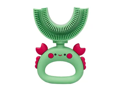 TechKidz, Otroški silikonski model zobne ščetke U Crab, Zelena