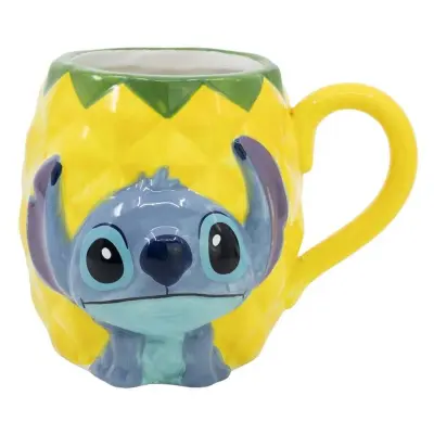 Disney, Skodelica 325 ml 3D Stitch v darilni škatli Kolekcija Ananas, Rumena