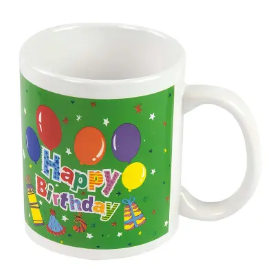 Inny, Keramična rojstnodnevna skodelica 300ml z darilno škatlo, Blanc / Vert