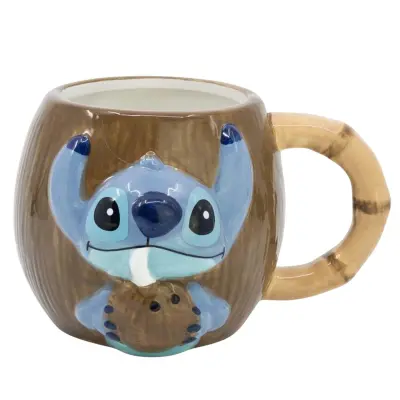 Disney, Skodelica 325 ml 3D Stitch z učinkom kokosovega oreha iz zbirke Coconut, Rjava