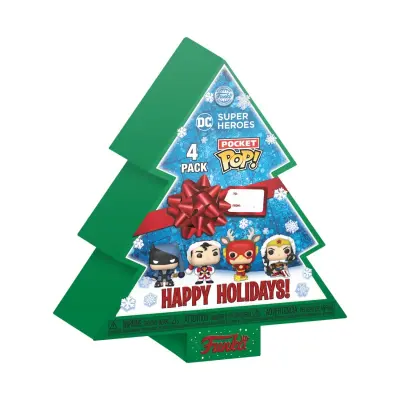 FUNKO POCKET POP: DC HOLIDAY - TREE HOLIDAY BOX 4-PACK