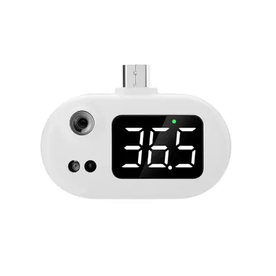 Prenosni infrardeči termometer Micro-USB z digitalnim LED zaslonom, Bela