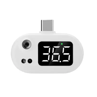 Prenosni infrardeči termometer USB-C z digitalnim zaslonom LED, Bela