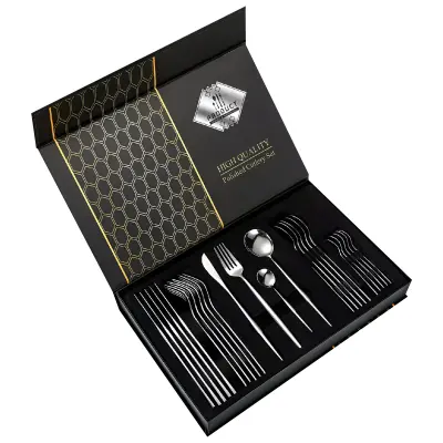 Cheffinger, 24-delni elegantni servisni pribor za 6 oseb 24 Piece Elegant 6 Person Flatware Set, Srebrna