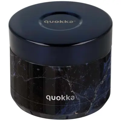 Quokka, Posoda za hrano 600ml, model Whim z marmornim motivom, Črna