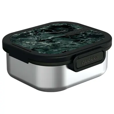 Quokka, Posoda za hrano iz nerjavečega jekla, neprepuščajoča, ultra močna, Črna / Srebrna