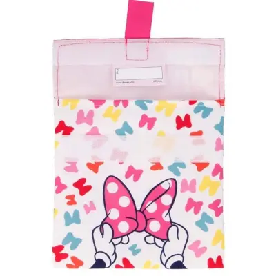Minnie Mouse, Torba za zajtrk za večkratno uporabo, pralna, brez BPA, Bela / Roza