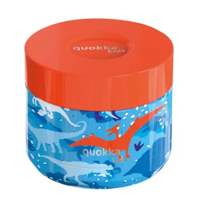 Quokka, Posoda za hrano 369ml za otroke, model Whim Kids, motiv dinozavrov, Modra