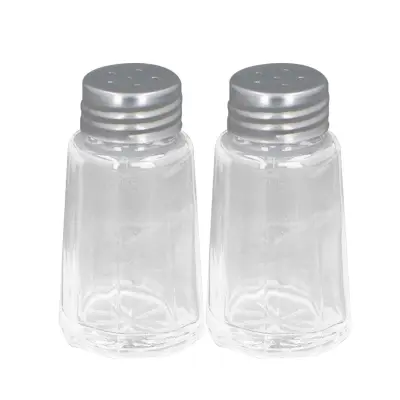 Alpina, Set slanic in poprnic iz stekla, 2 kosa s praktičnim kovinskim vijačnim pokrovom, Prozorno