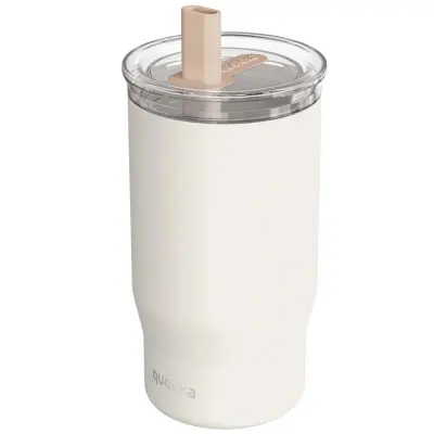 Quokka, Termo steklenica 720ml, model Mist z vgrajeno slamico, Bela