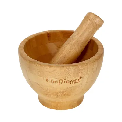 Cheffinger, Bambusov možnar in pestilo za začimbe, česen, zelišča, Svetlo rjava