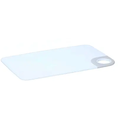 Alpina, Plastična kuhinjska deska za rezanje s praktičnim ročajem, odporna na praske, Blanc / Gris