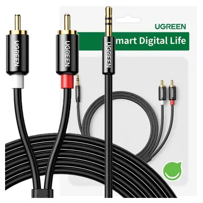 UGREEN AVDIO KABEL 3,5 MM MINI JACK NA 2RCA 5M AV116 ZA SNEMALNI STUDIO