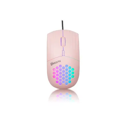Optična miška SXS-838 TYPE-C: Roza, RGB, 4D, nastavljiva hitrost Pink