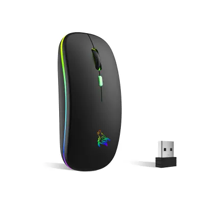 Tiha miška z dvojnim načinom delovanja: Brezžična Bluetooth 5.1 z možnostjo polnjenja   C