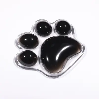 Ergonomsko prozorno silikonsko podlogo za miško za udobje in podporo Black