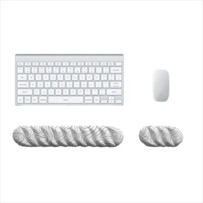 Ergonomski Komplet Podloge za Tipkovnico in Miško za Pisarniško Udobje Black&White