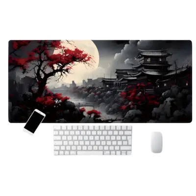 Podloga za miško z nedrsečo pokrajino in šivanimi robovi