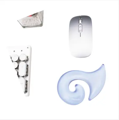 Ergonomsko prozorno silikonsko držalo za miško za udobje in podporo Blue