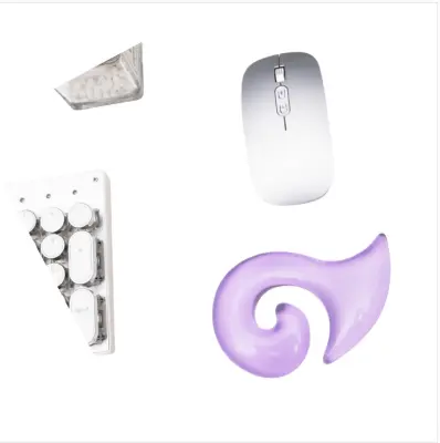 Ergonomsko prozorno silikonsko držalo za miško za udobje in podporo Purple